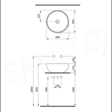 Умывальник Bocchi Venezia Roma 1119-001-0125