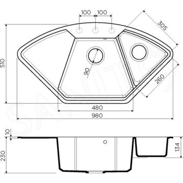 Кухонная мойка Omoikiri Yonaka 98C