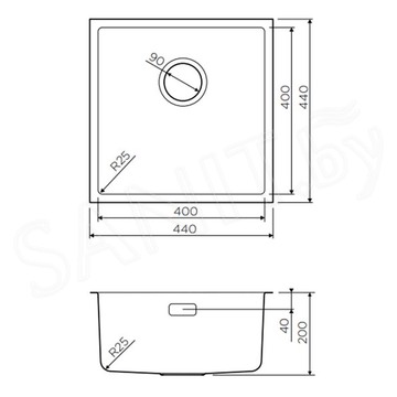 Кухонная мойка Omoikiri Tadzava 44-U-IN Quadro