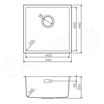 Кухонная мойка Omoikiri Tadzava 44-U-IN Quadro