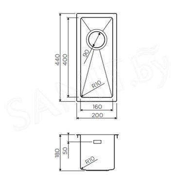 Кухонная мойка Omoikiri Taki 20-U/IF-GM / 20-U/IF-IN / 20-U/IF-LG