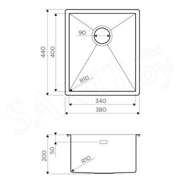 Кухонная мойка Omoikiri Taki 38-U/IF-IN / 38-U/IF-GM / 38-U/IF-LG