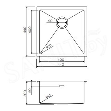 Кухонная мойка Omoikiri Taki 44-U/IF-IN / 44-U/IF-GM / 44-U/IF-LG