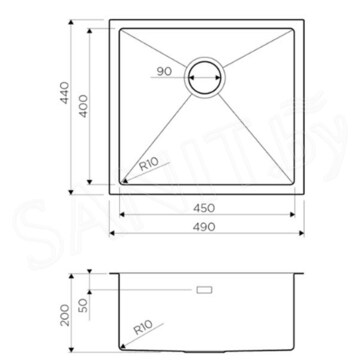Кухонная мойка Omoikiri Taki 49-U/IF-IN / 49-U/IF-GM / 49-U/IF-LG