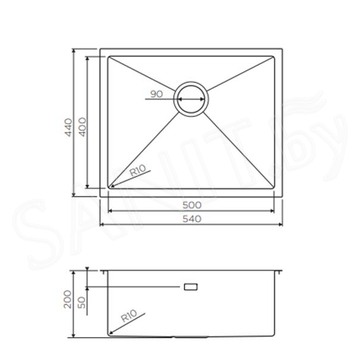 Кухонная мойка Omoikiri Taki 54-U/IF-IN / 54-U/IF-GM / 54-U/IF-LG