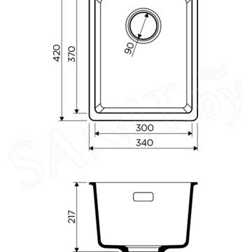 Кухонная мойка Omoikiri Kata 34-U