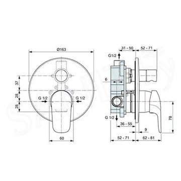 Душевая система Ideal Standard Ceraflex 4 in 1 BC447AA встраиваемая