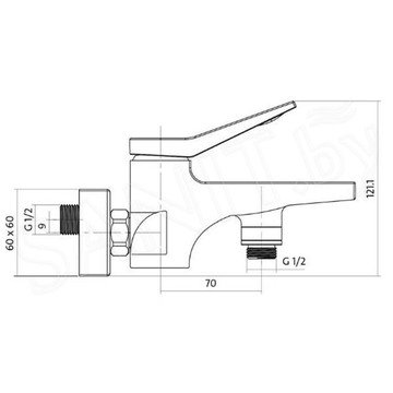 Смеситель для ванны Cersanit Cromo S951-011