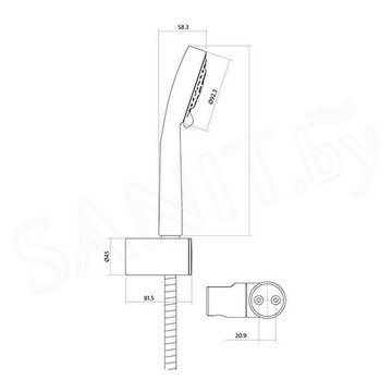 Душевая лейка со шлангом Cersanit Lano S951-022