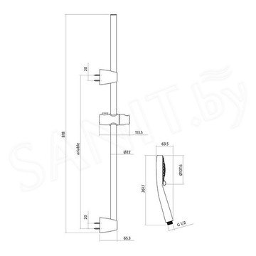 Душевой гарнитур Cersanit Neno S951-019