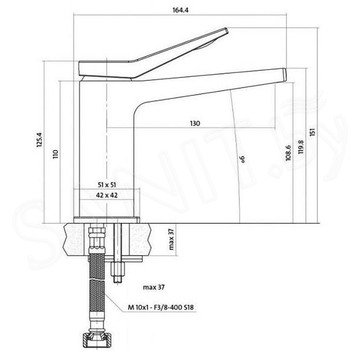Смеситель для умывальника Cersanit Cromo S951-050