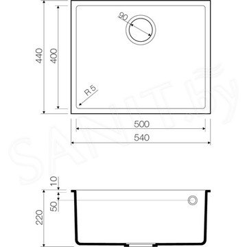 Кухонная мойка Omoikiri Bosen 54-U