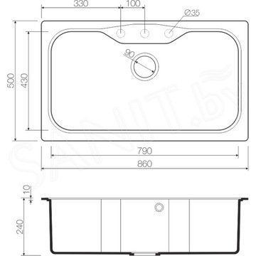 Кухонная мойка Omoikiri Maru 86