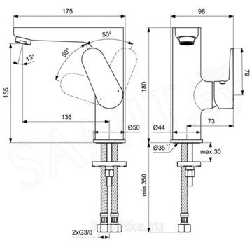 Смеситель для умывальника Ideal Standard Cerafine O BC555AA