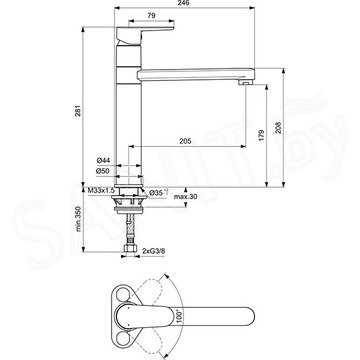 Смеситель для кухонной мойки Ideal Standard Cerafine O BC501AA