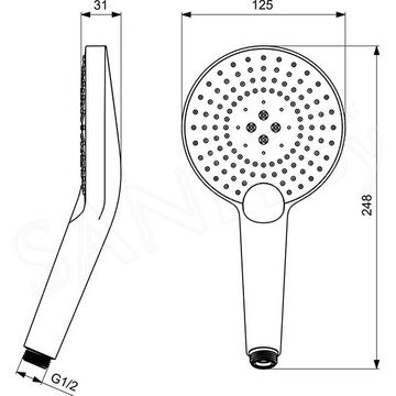 Душевая лейка Ideal Standard Idealrain Evo Jet Round XL3 B1759AA