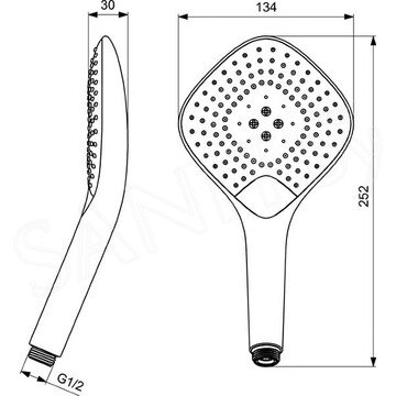 Душевая лейка Ideal Standard Idealrain Evo Jet Diamond XL3 B1760AA