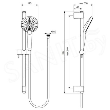 Душевой гарнитур Ideal Standard Idealrain Evo Jet Round XL3 B1761AA