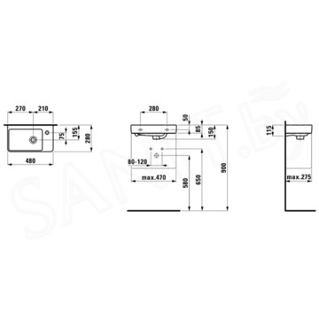 Умывальник Laufen Pro S 815954 / 815955