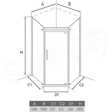 Душевой уголок Alex Baitler AB 215-90 / AB 215-100