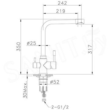 Смеситель для кухонной мойки Lemark Expert LM5060S с подключением к системе очистки воды