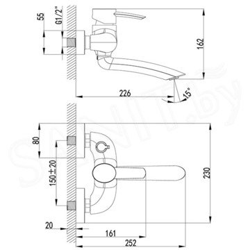 Смеситель для ванны Lemark Atlantiss LM3214C