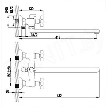 Смеситель для ванны Lemark Benefit LM2512C