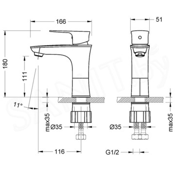 Смеситель для умывальника Lemark Nero LM0206C