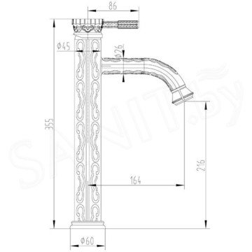 Смеситель для умывальника Lemark Jasmine LM6609ORB