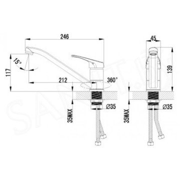 Смеситель для кухонной мойки Lemark Partner LM6554C