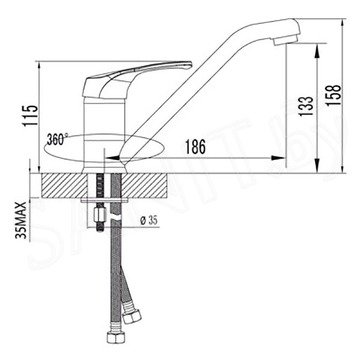 Смеситель для кухонной мойки Lemark Omega LM3104C