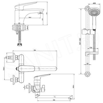 Набор смесителей Lemark Set LM7302C 3 в 1