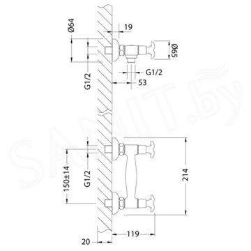 Смеситель для душа Lemark Flora LM0103C