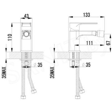 Смеситель для биде Lemark Plus Grace LM1508C