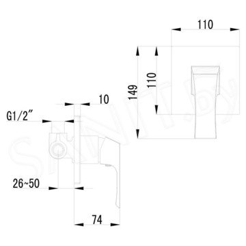 Смеситель встраиваемый Lemark Unit LM4523C для душа