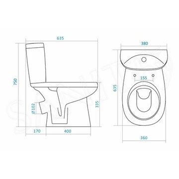 Напольный унитаз Santek Анимо 1WH302134