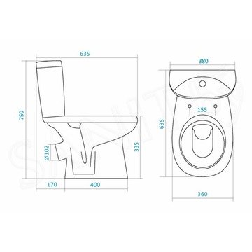 Напольный унитаз Santek Анимо 1WH302134