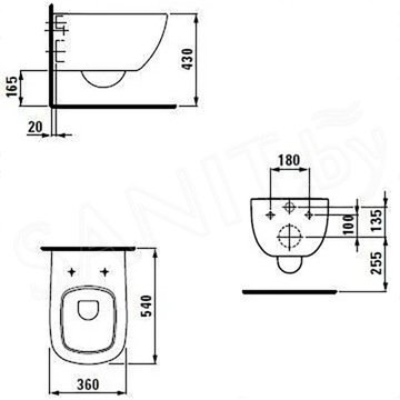 Подвесной унитаз Laufen Palomba 8.2080.1.400.000.1 LCC