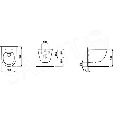 Подвесной унитаз Laufen Pro Rimless 8.2096.5.000.000.1 безободковый