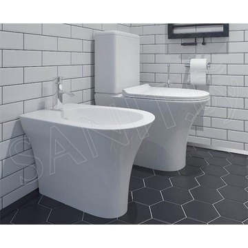 Напольный унитаз CeramaLux 1215-P безободковый (с крышкой SoftClose)