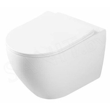 Подвесной унитаз CeramaLux 2197GW безободковый (с крышкой SoftClose)