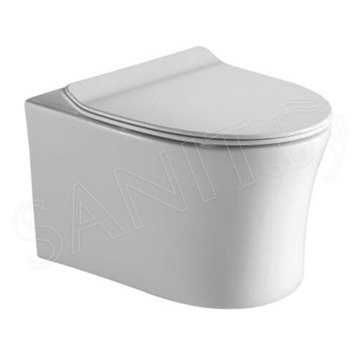 Подвесной унитаз CeramaLux B2347 безободковый (с крышкой SoftClose)