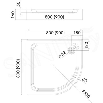 Душевой поддон iRegio LDBR322 / LDBR323 / LDBR2165