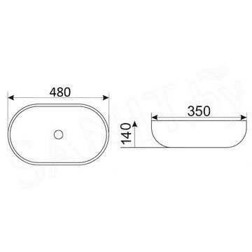 Умывальник CeramaLux 9026B