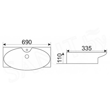 Умывальник CeramaLux STR4282A