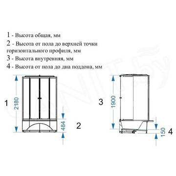 Душевая кабина Domani-Spa Delight 99 high белая матовая