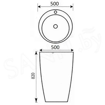 Умывальник CeramaLux B133B / B133MB напольный