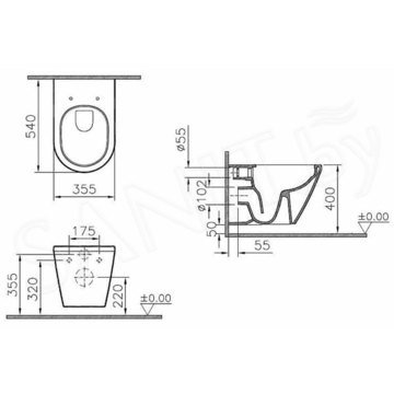 Комплект инсталляции Grohe Rapid SL 38772001 с подвесным унитазом Vitra Integra Rim-ex