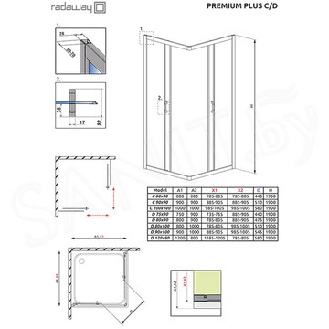 Душевой уголок Radaway Premium Plus D