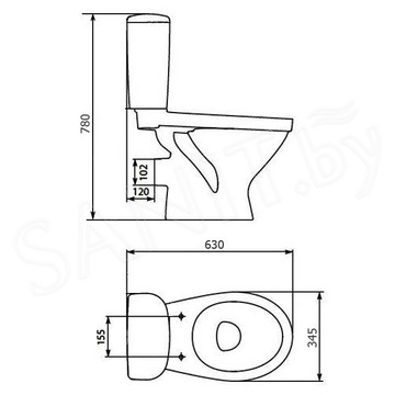 Напольный унитаз Cersanit 647 IVA 011